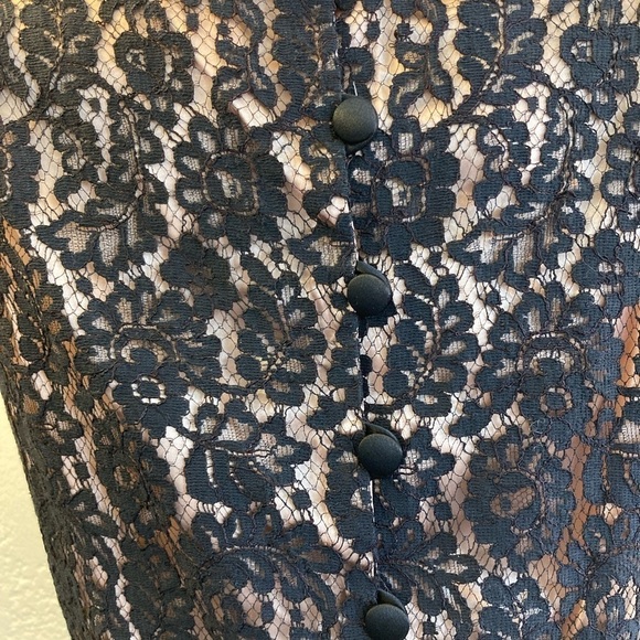 DONNA RICCO Y2K VTG Lace Black sleeveless top SZ 14 - Picture 5 of 6